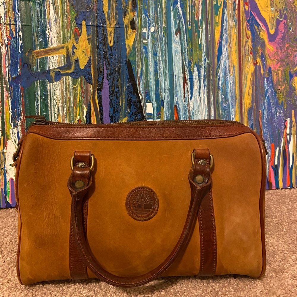 Vintage Timberland mini leather duffle bag